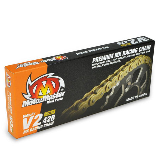 CHAIN 428 - 130 LINK GOLD MOTO-MASTER V2 CHAIN LIGHTWEIGHT HIGH-PERFORMANCE CHAIN