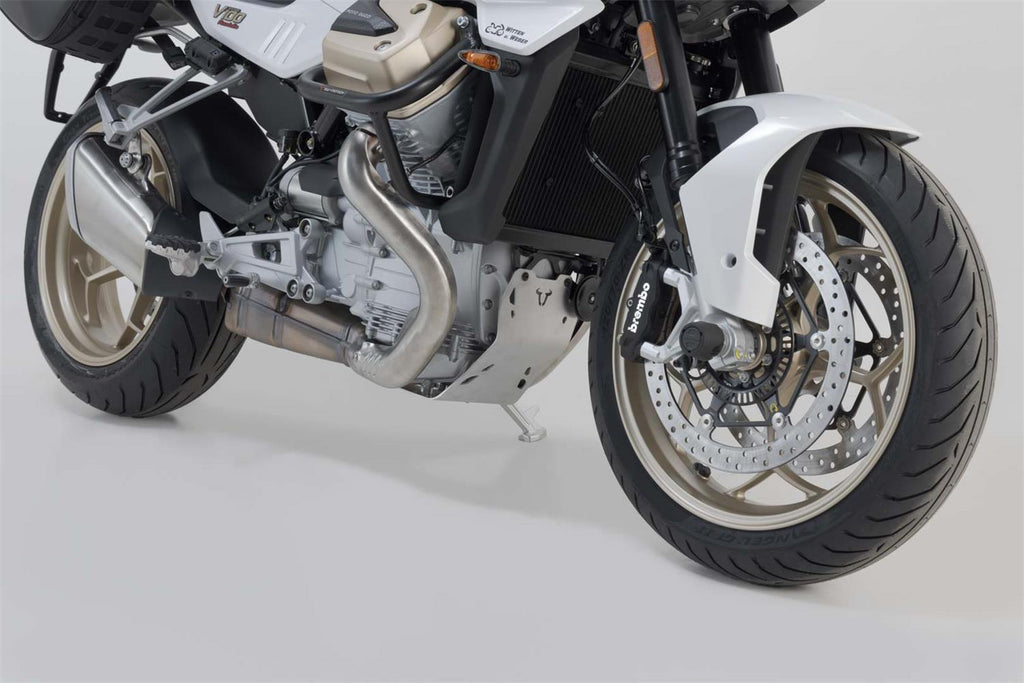 BASH PLATE SW MOTECH SILVER MOTO-GUZZI V100 MANDELLO 22-ON