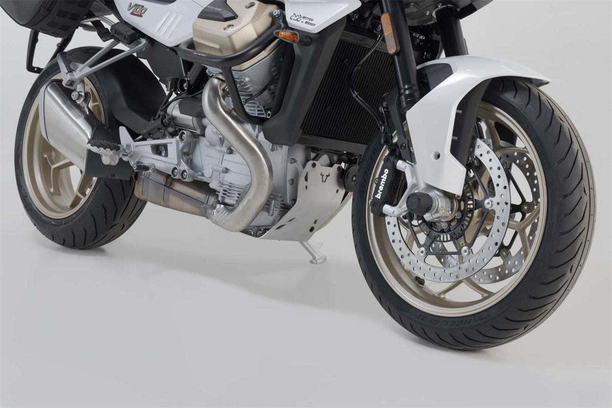 BASH PLATE SW MOTECH SILVER MOTO-GUZZI V100 MANDELLO 22-ON