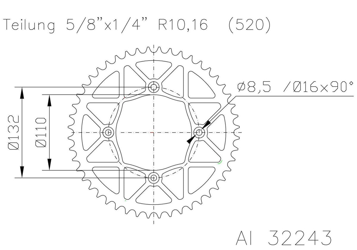 SPROCKET REAR MOTO MASTER ULTRALIGHT STEEL 46T 250F 250R 350 E-SM SX XC FREERIDE