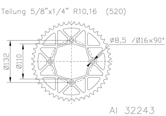 SPROCKET REAR MOTO MASTER ALUMINIUM 48T BLACK 250F 250R 350 E-SM SX XC FREERIDE