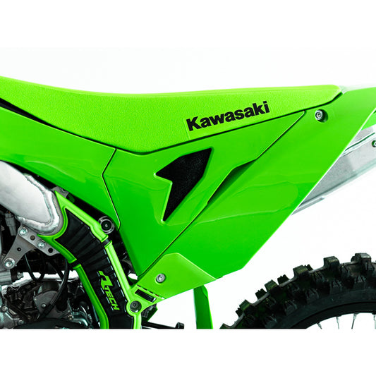 AIR BOX COVER RTECH LEFT HAND SIDE VENTED GREEN KAWASAKI KX250 KX250X KX300X KX450F KX450X