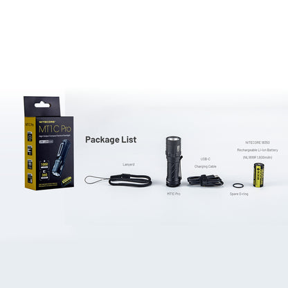 NITECORE MT1C PRO 1000 LUMEN IP68 EDC FLASHLIGHT 505 YARDS THROW
