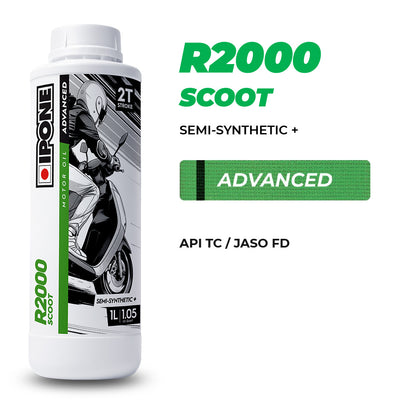 IPONE R2000 SCOOT - Semi-Synthetic 2T Oil - Green Belt in Advanced Oil