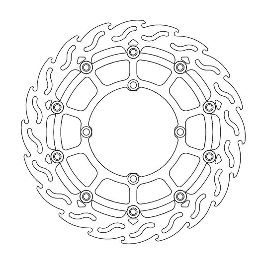 BRAKE DISC FRONT MOTO MASTER FLAME 320MM OVERSIZED SUZUKI RMX450 10-19 RMZ250 09-ON RMZ450 05-ON