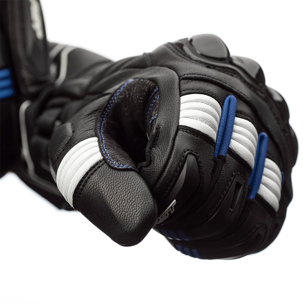 RST PILOT CE LEATHER GLOVE [BLACK BLUE WHITE] 4