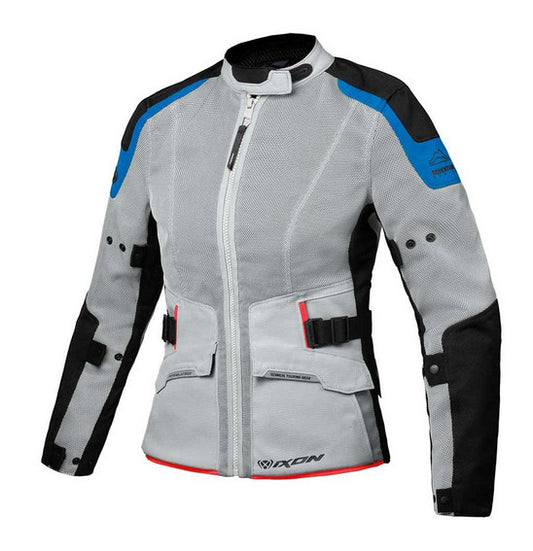 Ixon M-NJORD Lady Jacket Gry/Blu/Neon Red - Touring Ventilated