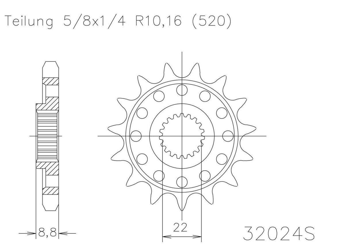SPROCKET FRONT MOTO MASTER STEEL 14T BETA GAS GAS HUSABERG HUSQVARNA KTM