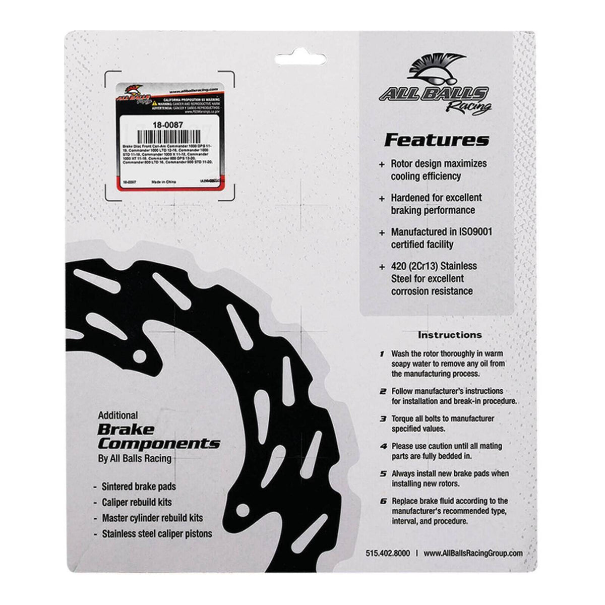 Brake Disc Front / Rear 18-0087
