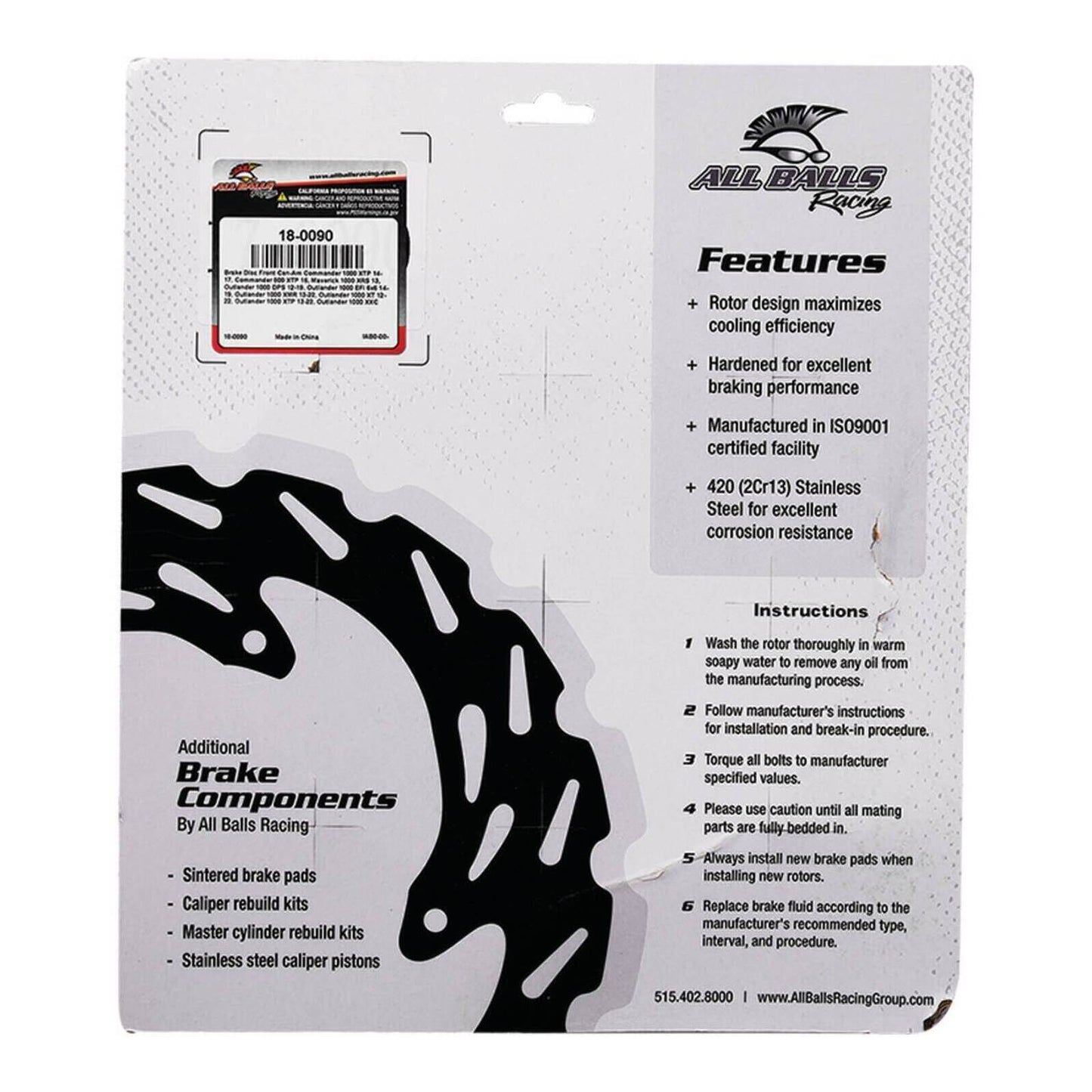 Brake Disc Front / Rear 18-0090