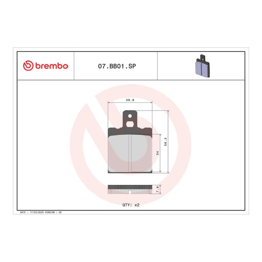 Brembo Prime Sinter Rear Brake Pads 07BB01SP