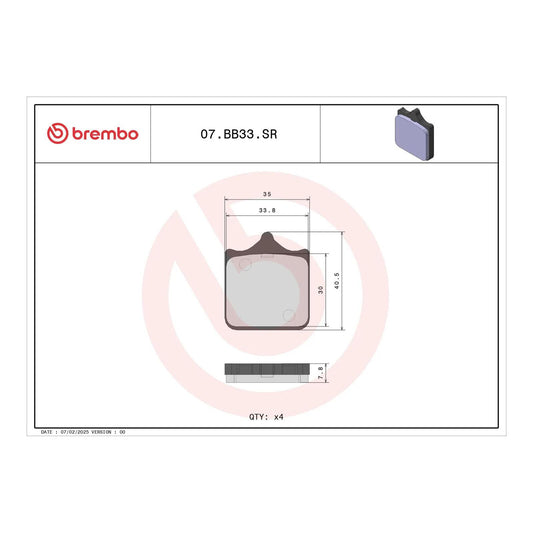 Brembo Xtra Sinter Front Brake Pads 07BB33SR