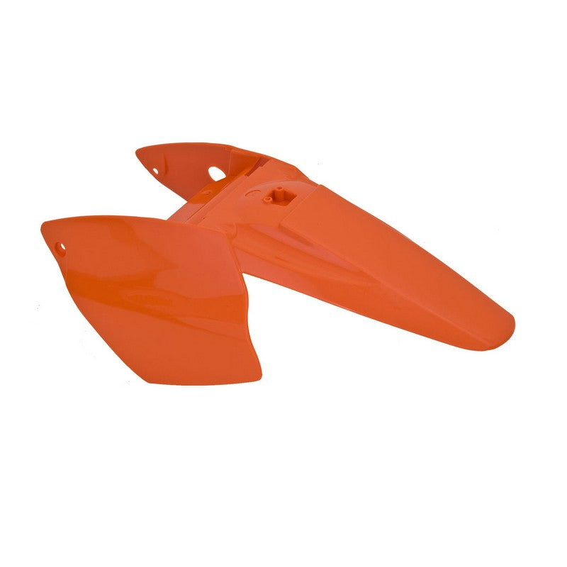 REAR FENDER RTECH  WITH SIDEPANELS KTM 65SX 02-08 ORANGE