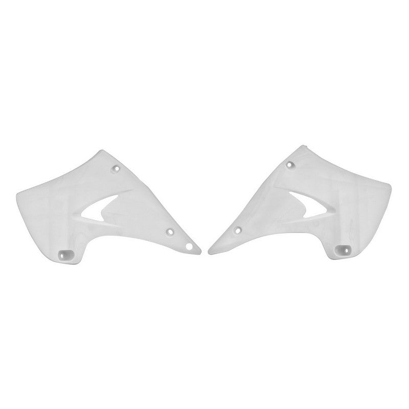 RADIATOR SHROUDS RTECH PAIR KAWASAKI KX125 KX250 03-10 WHITE