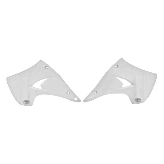 RADIATOR SHROUDS RTECH PAIR KAWASAKI KX125 KX250 03-10 WHITE