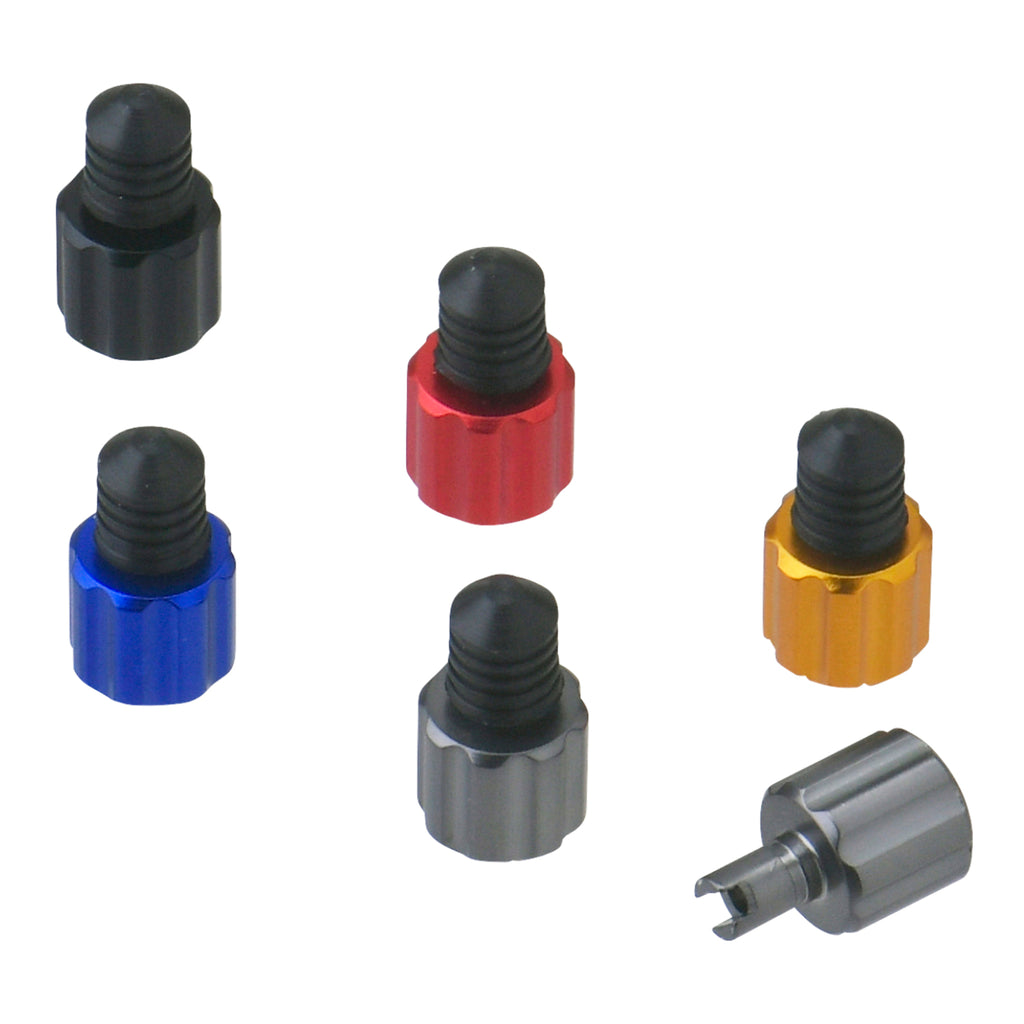 DRC AIRVALVE CAP W/VALVE WRENCH 2PCS BLACK