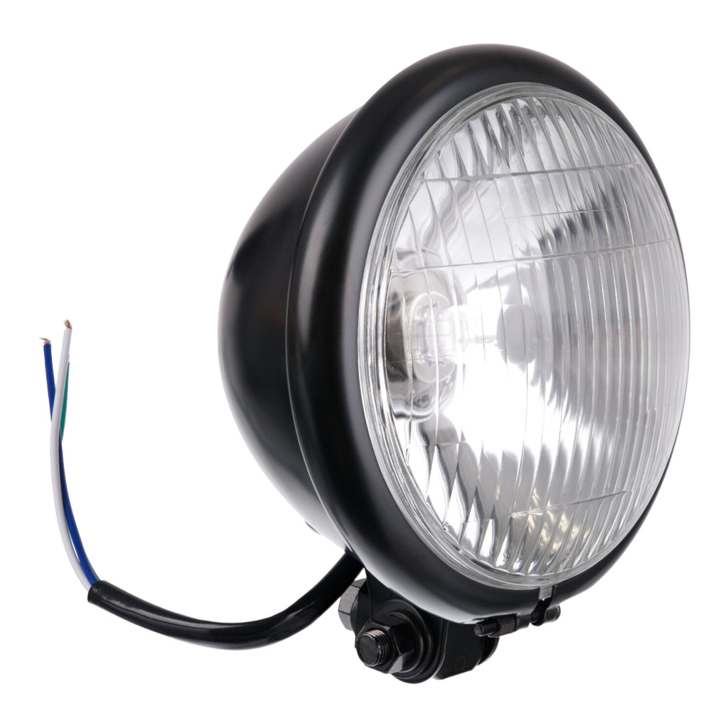 WHITES HEADLIGHT BATES 5 3/4 BTM MNT H4 60/55w BLK