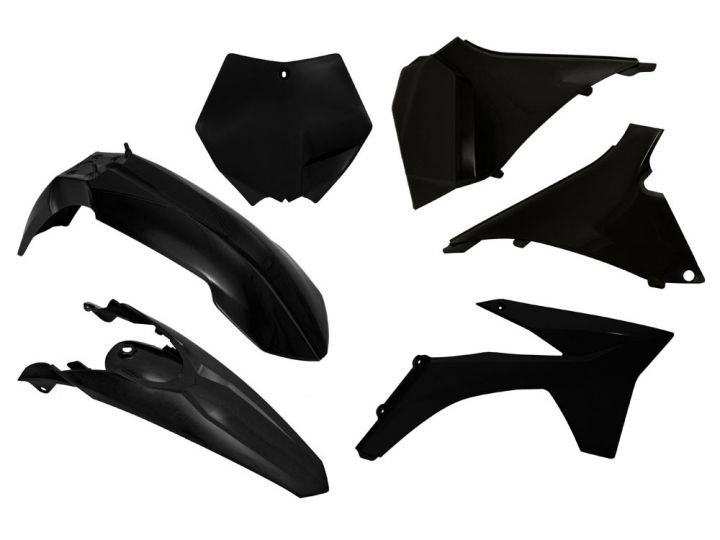 PLASTICS KIT RTECH FRONT FENDER/ REAR FENDER/ RADIATOR SHROUDS, AIRBOX COVERS & FRONT NUMBER PLATE