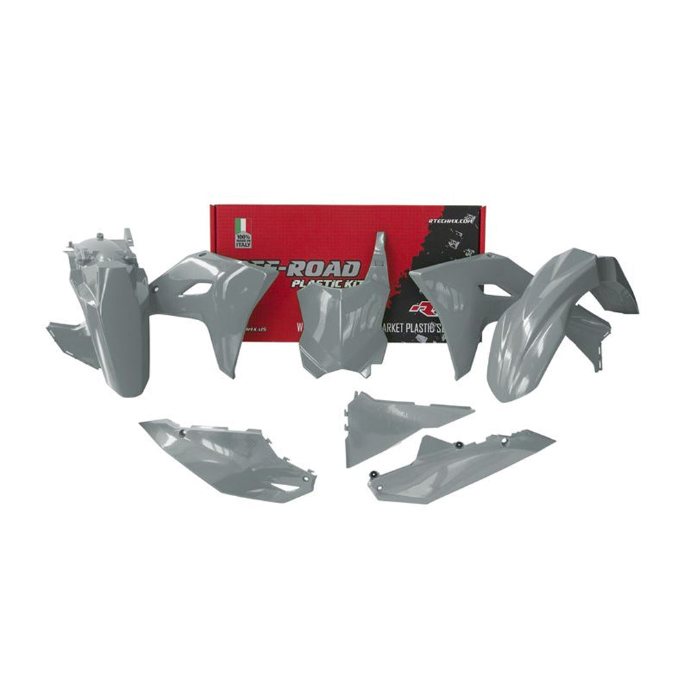 PLASTICS KIT RTECH W FRONT & REAR FENDERS SIDEPANELS&RADIATOR SHROUDS&FRONT NUMBERPLATE KX450F