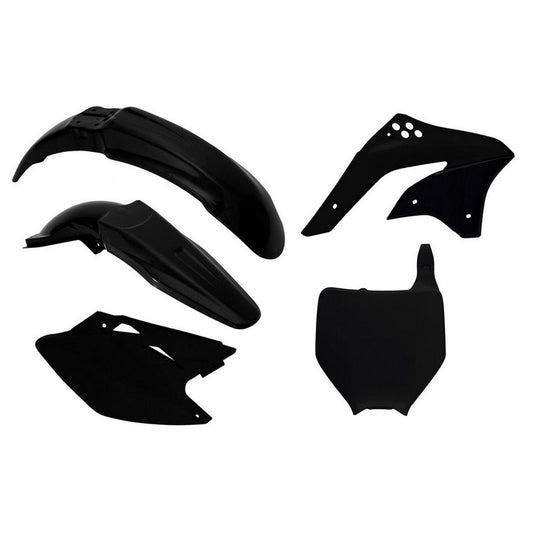 PLASTICS KIT RTECH W FRONT & REAR FENDERS SIDEPANELS&RADIATOR SHROUDS&FRONT NUMBERPLATE KX450F 06-08