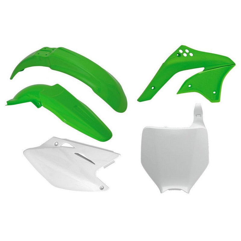 PLASTICSKIT RTECH FRONT&REAR FENDERS SIDEPANELS&RADIATOR SHROUD&FRONT NUMBERPLATE KX450F 06-08