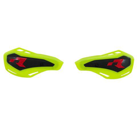 HANDGUARDS RTECH OFFROAD HP1 VENTILATED 2 MOUNTING KITS MOUNTS TO HANDLEBARS OR LEVERS FLO YELLOW