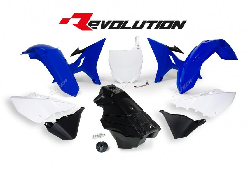 REVOLUTION PLASTICS KIT YAMAHA YZ125 YZ250 YZ250X 02-21 BLUE WHITE