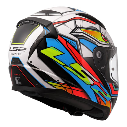 LS2 FF353 Rapid II XDron - White / Hi-Vis Orange / Blue