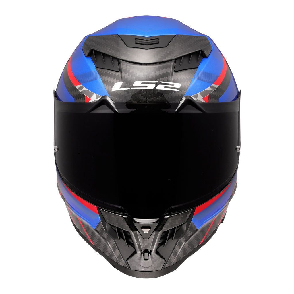 LS2 FF807 Dragon Carbon Trax Helmet - Blue / Red / Carbon 06