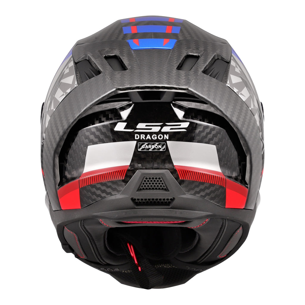 LS2 FF807 Dragon Carbon Trax Helmet - Blue / Red / Carbon 06