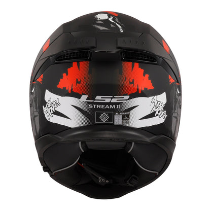 LS2 FF808 Stream II Angry Monkey Helmets - Matte Black / Red 06