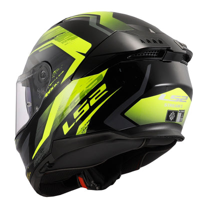 LS2 FF808 Stream II Fury - Black / Hi-Vis Yellow 06