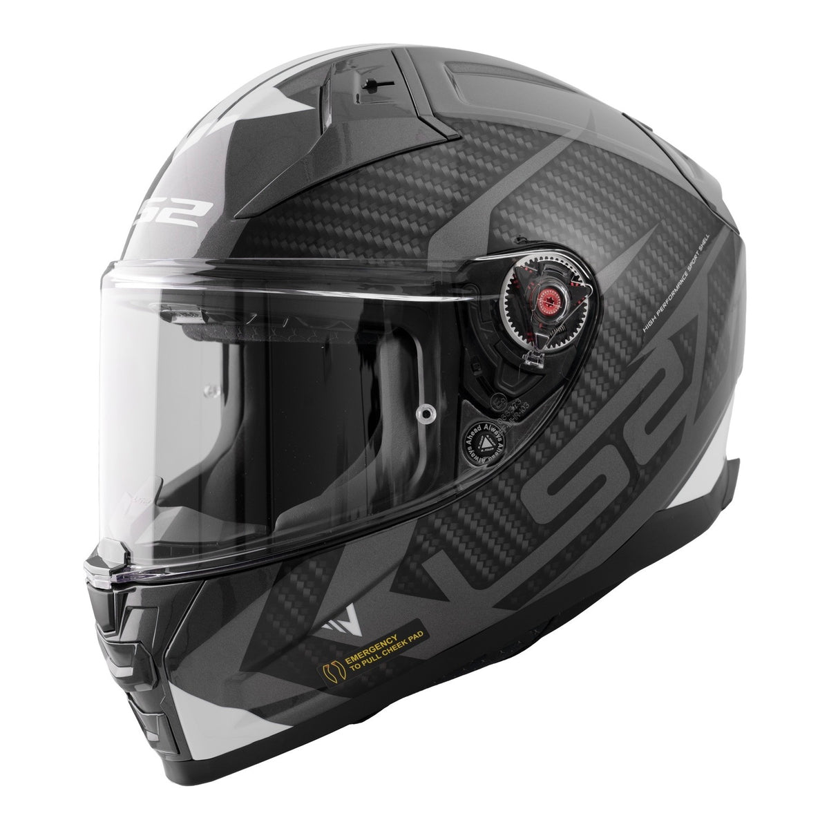 LS2 FF811 Vector II Splitter Helmets - Gloss Black / White 06