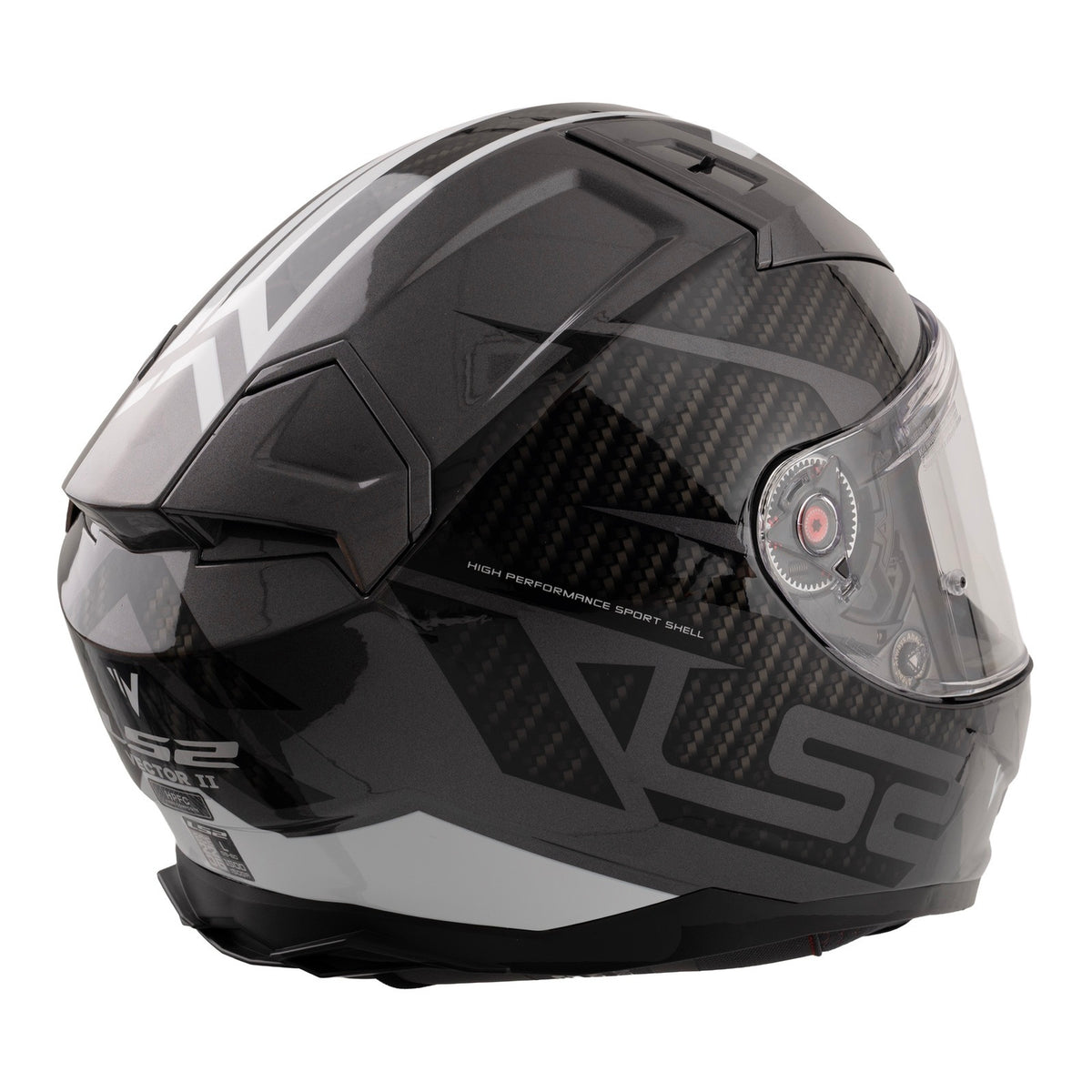 LS2 FF811 Vector II Splitter Helmets - Gloss Black / White 06