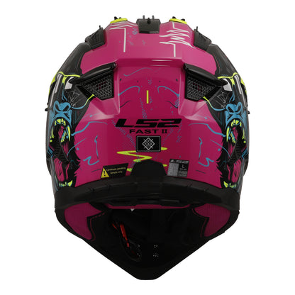 LS2 MX708 Fast II Gorilla Helmet - Purple / Hi-Vis Yellow 06