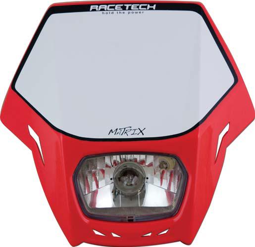 HEADLIGHT RTECH MATRIX CRF RED  E9 CERTIFICATION FOR STREET USE INCLUDES PARK LIGHT & HALOGEN