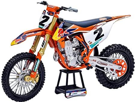 MODEL DIRT BIKE KTM 450SXF 1:10 SCALE BY NEW RAY FACTORY RED BULL COOPER WEBB