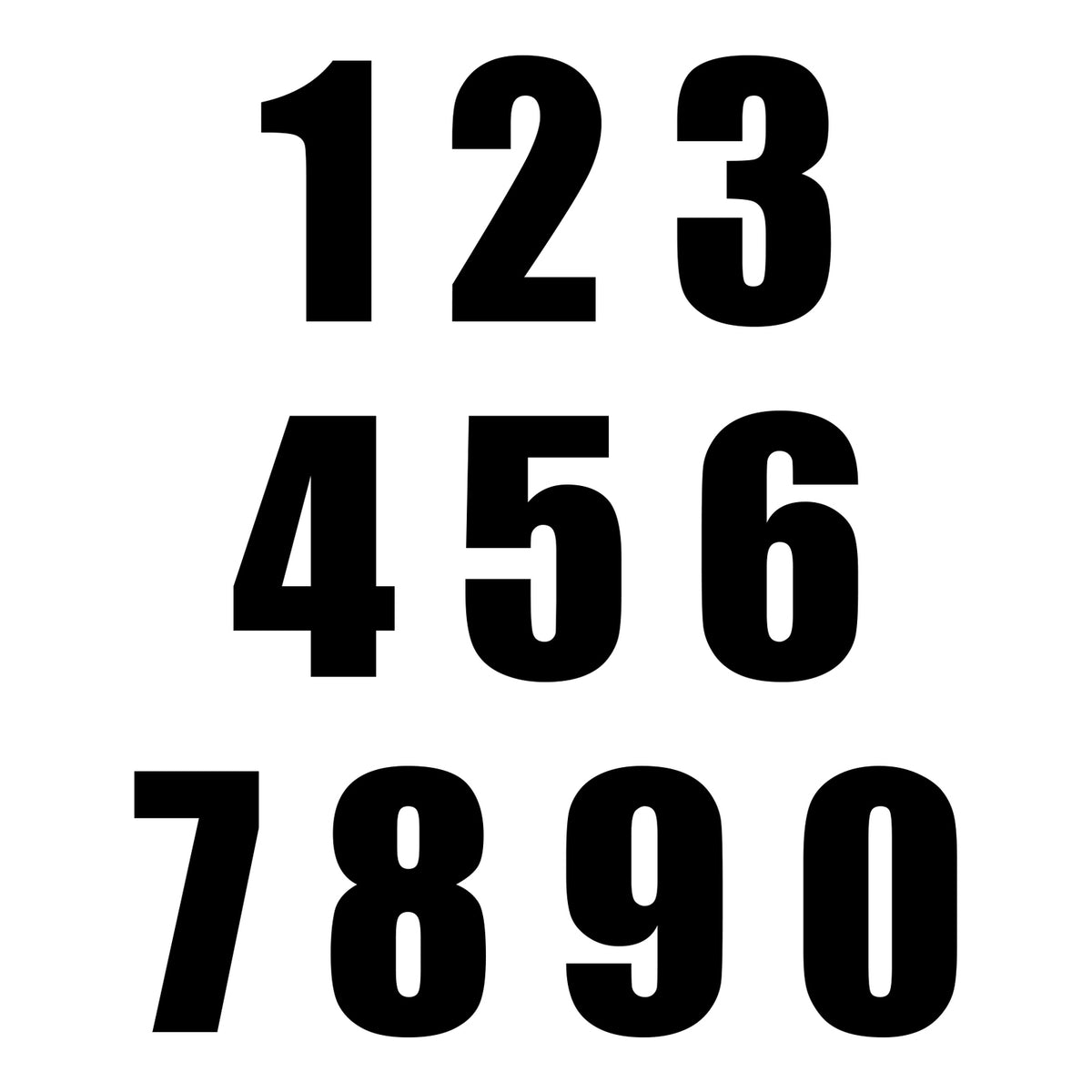 Whites Race Number - Black #9 (10 Pack)