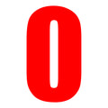 Whites Race Number - Red #0 (10 Pack)