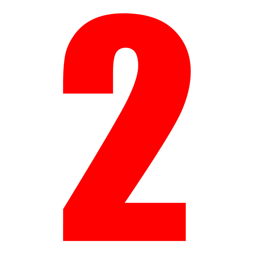 Whites Race Number - Red #2 (10 Pack)