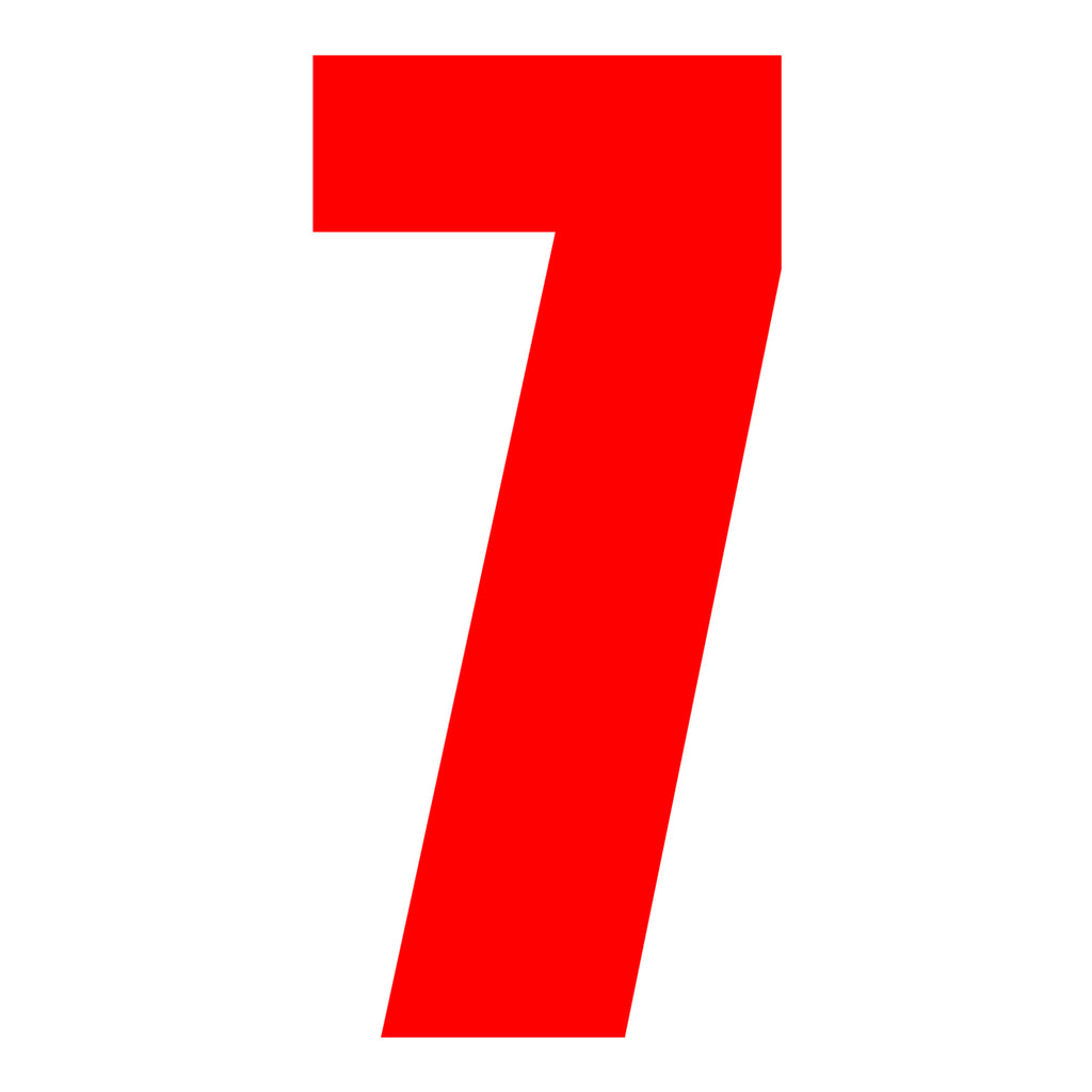 Whites Race Number - Red #7 (10 Pack)