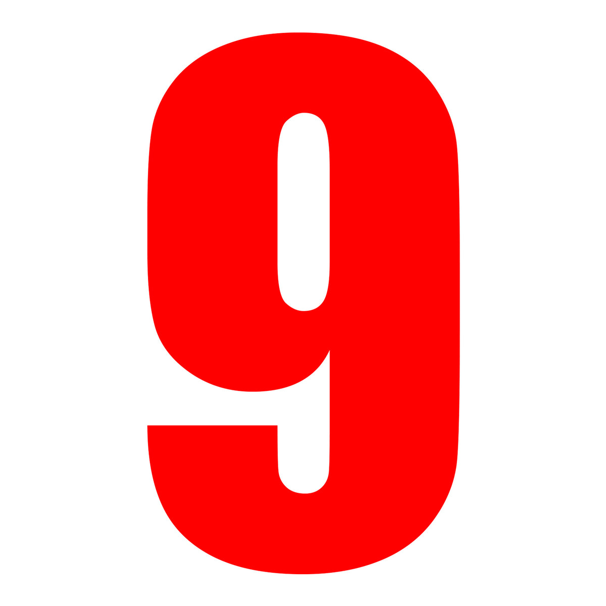 Whites Race Number - Red #9 (10 Pack)