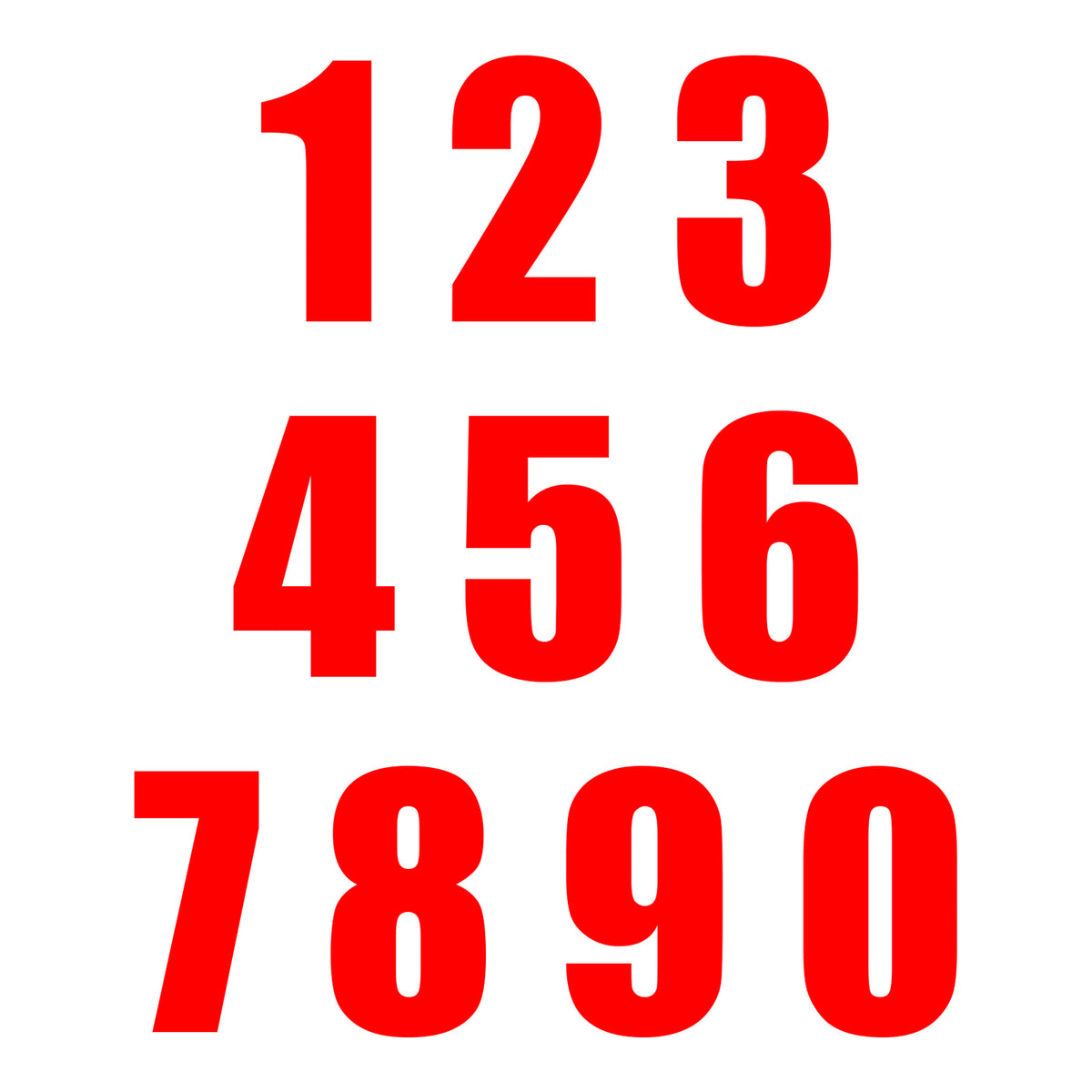Whites Race Number - Red #9 (10 Pack)
