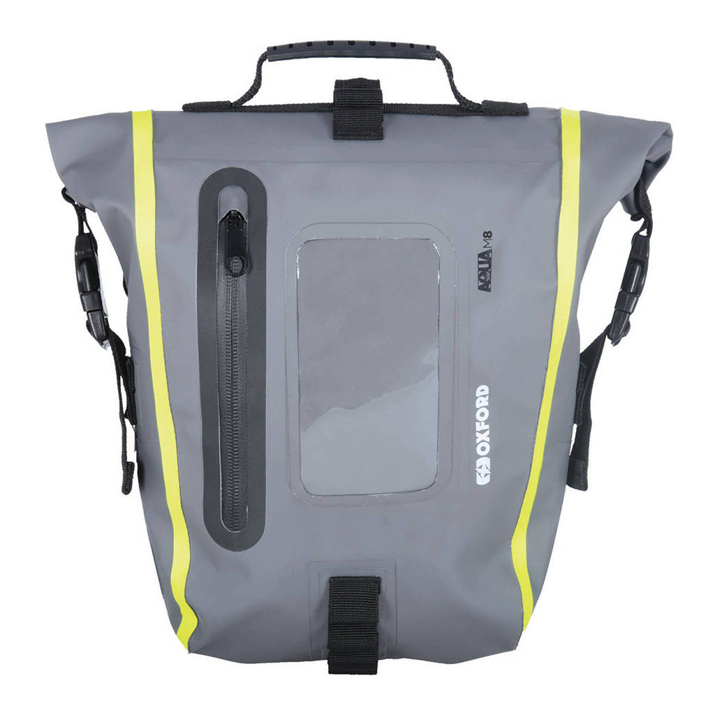 Oxford Tank Bag Aqua M8 - Black / Grey / Fluro Yellow