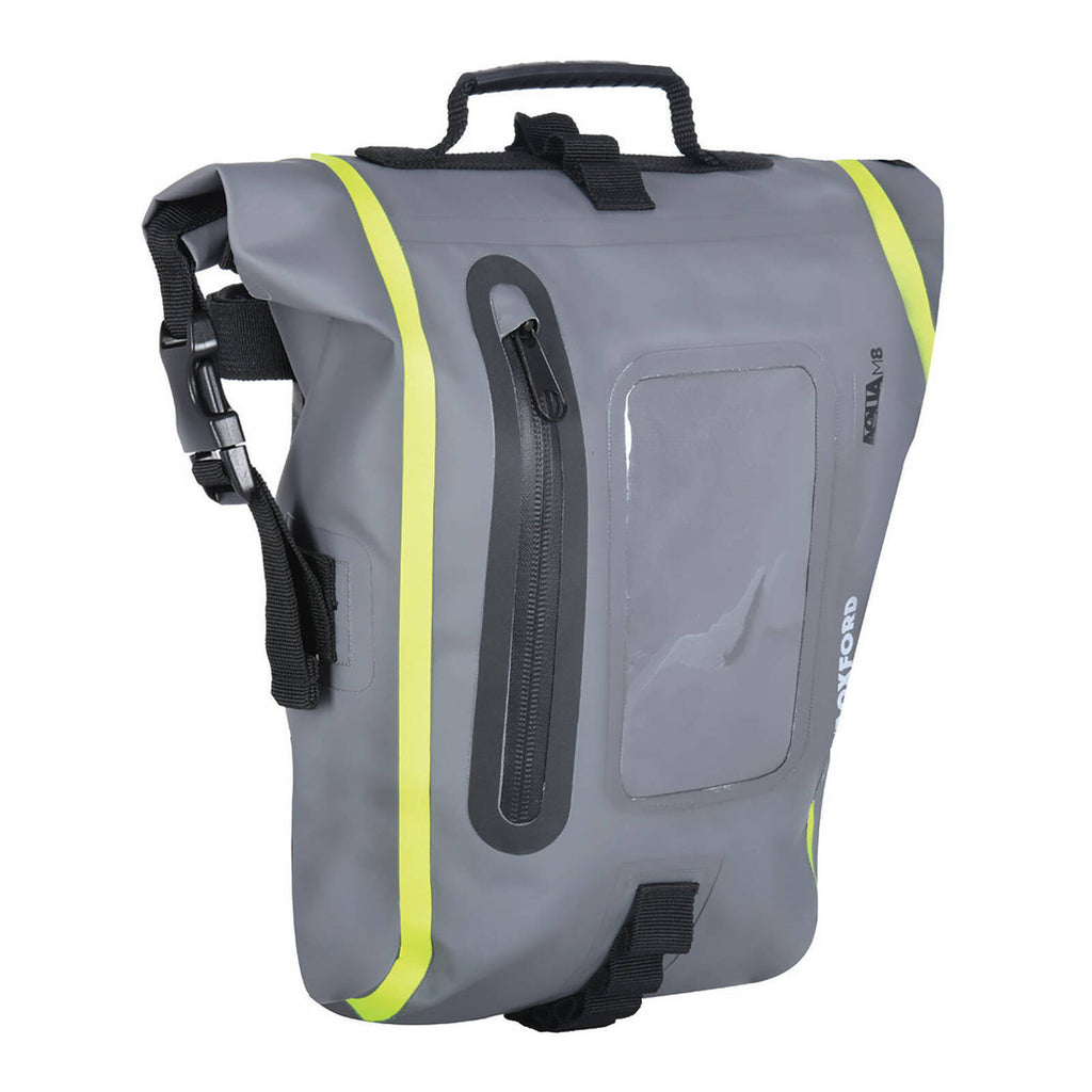 Oxford Tank Bag Aqua M8 - Black / Grey / Fluro Yellow