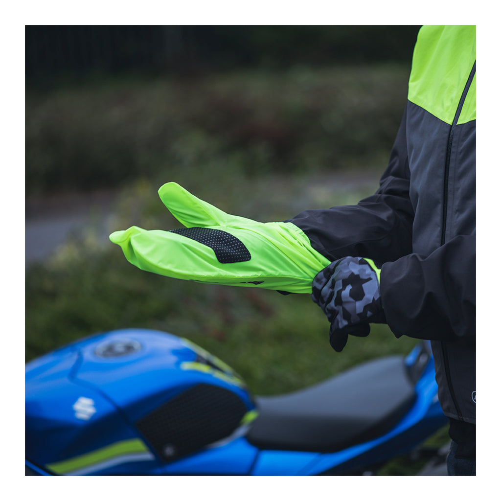 Oxford Rainseal Waterproof Over Gloves - Black / Fluro