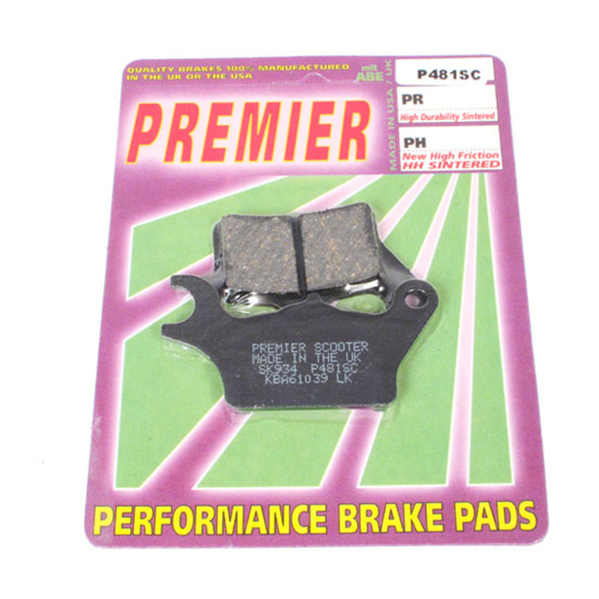 Premier Brake Pads - P-SC Organic Scooter