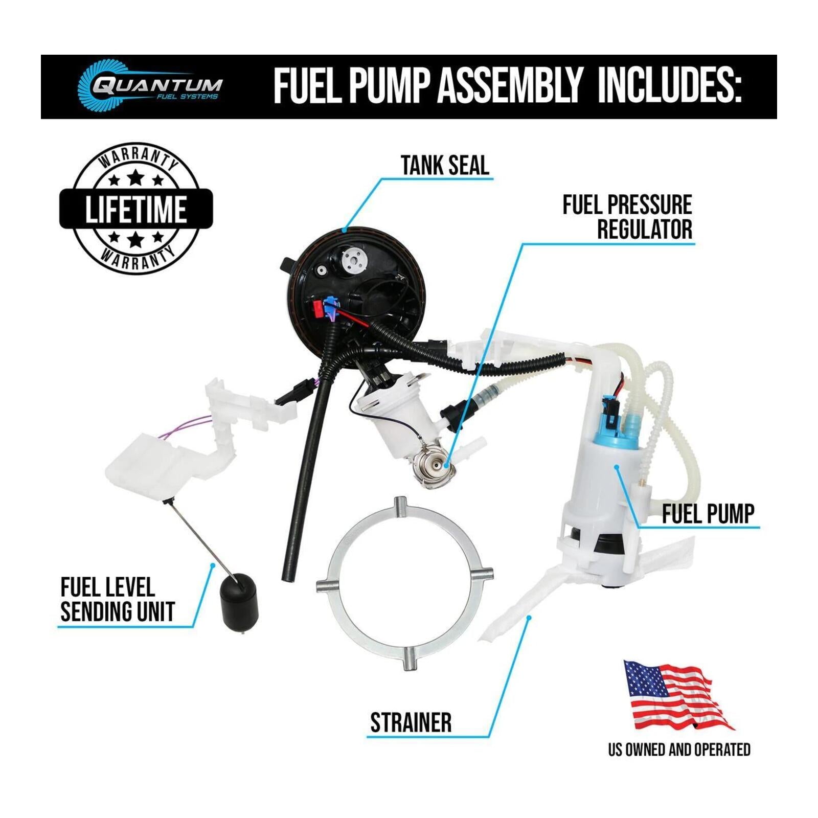 Quantum In-Tank EFI OEM Replacement Fuel Pump with Assembly