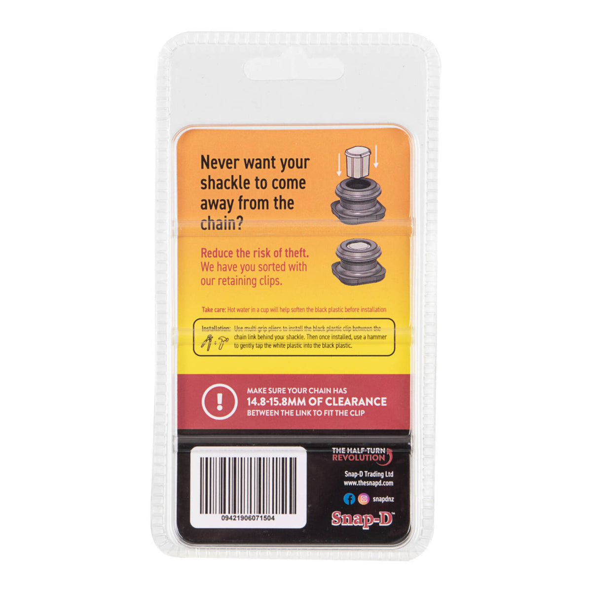 Snap-D 6-pack Anti-Theft Retaining Clip