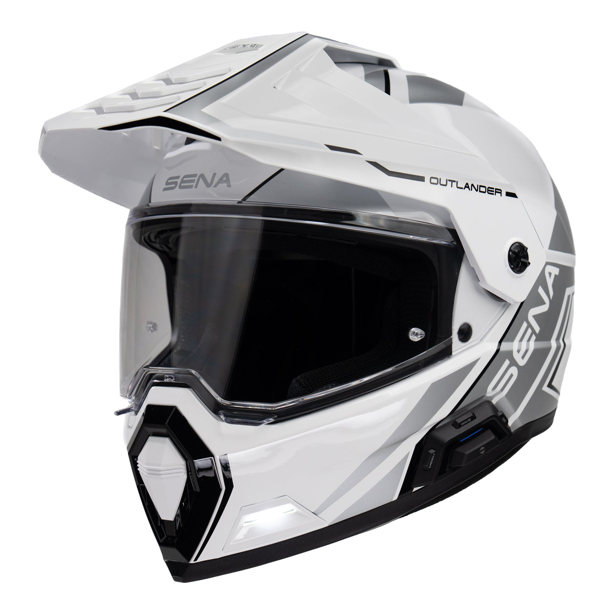 Sena Outlander Smart ADV Dual-Sport Helmet - Gloss White